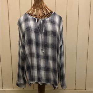 CLOTH & STONE LONG SLEEVED PEASANT STYLE BLOUSE